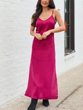 Pink Lily Raspberry Slip Maxi Dress NWT